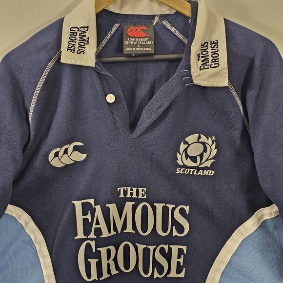 VTG Scotland Canterbury of New Zealand Famous Grouse Rugby Shirt Jersey Men’s L - Picture 2 of 5